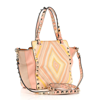 Valentino Garavani Vitello Native Couture 1975 Mini Rockstud Tote Mandarin Sorbet 3 of 17