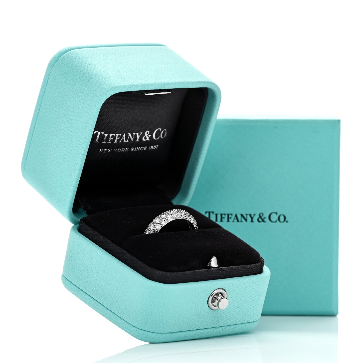 Tiffany Platinum Diamond Etoile Three-Row Band Ring 47 4 6 of 6
