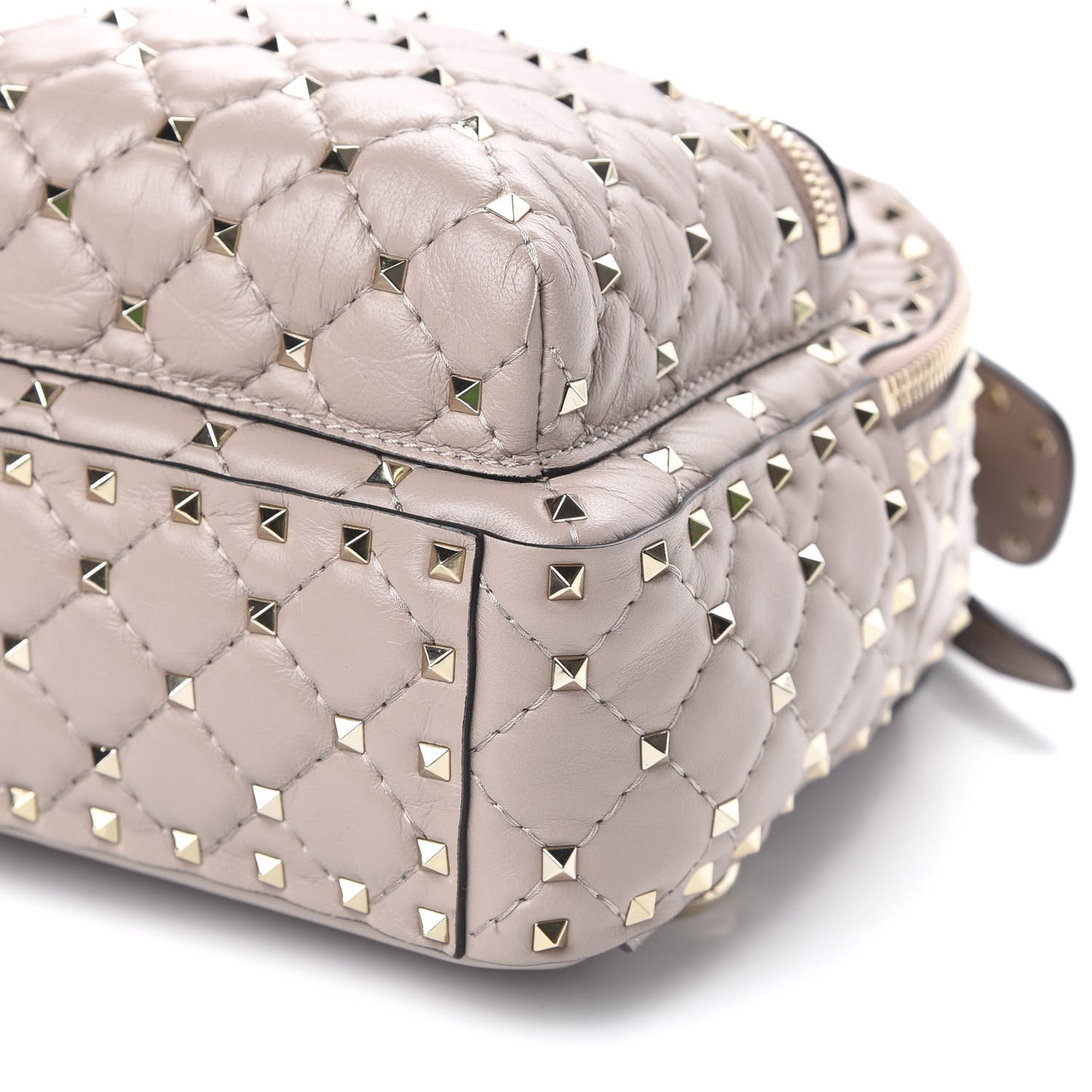 Nappa Quilted Mini Rockstud Spike Backpack Poudre