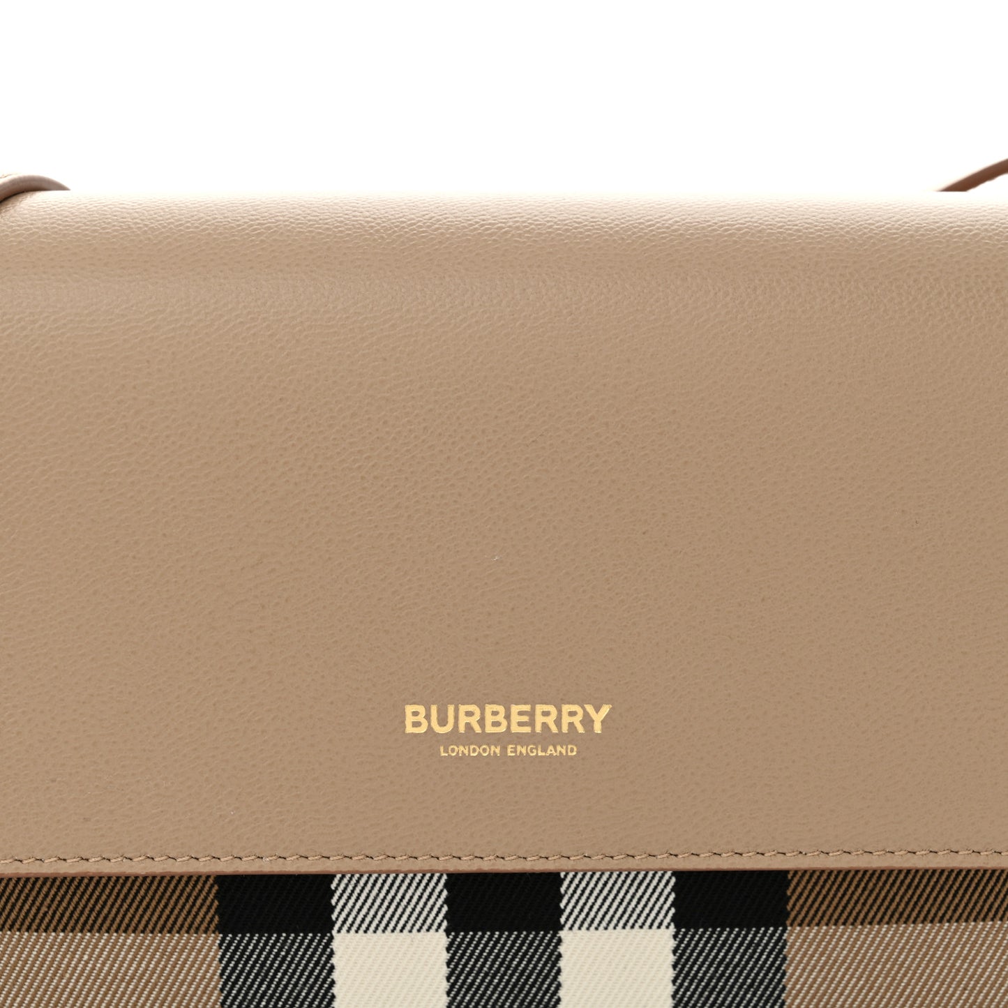 Grained Calfskin House Check Tartan Mix New Hampshire Chestnut Beige
