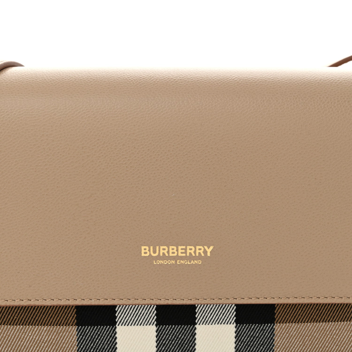 Burberry Grained Calfskin House Check Tartan Mix New Hampshire Chestnut Beige 8 of 10