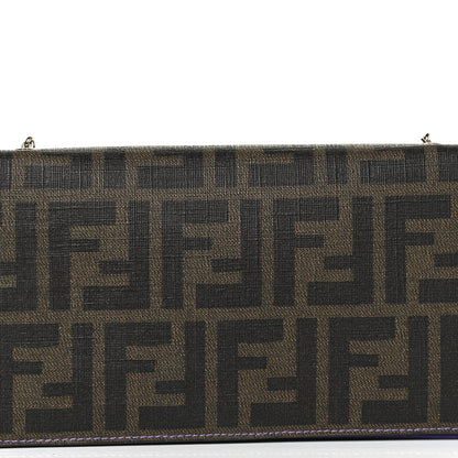 Fendi Zucca Spalmati Chain Clutch Tobacco Purple 8 of 11