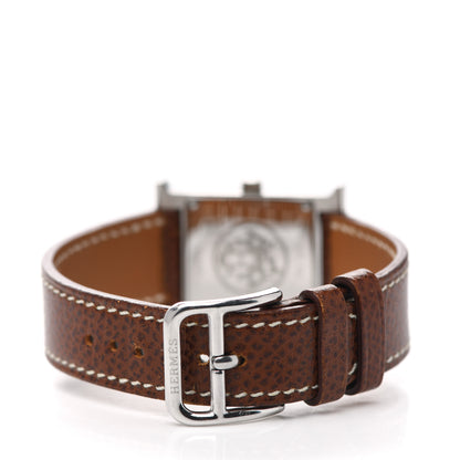 Hermes Stainless Steel Epsom 21mm Heure H Hour Quartz Watch Brique 5 of 10
