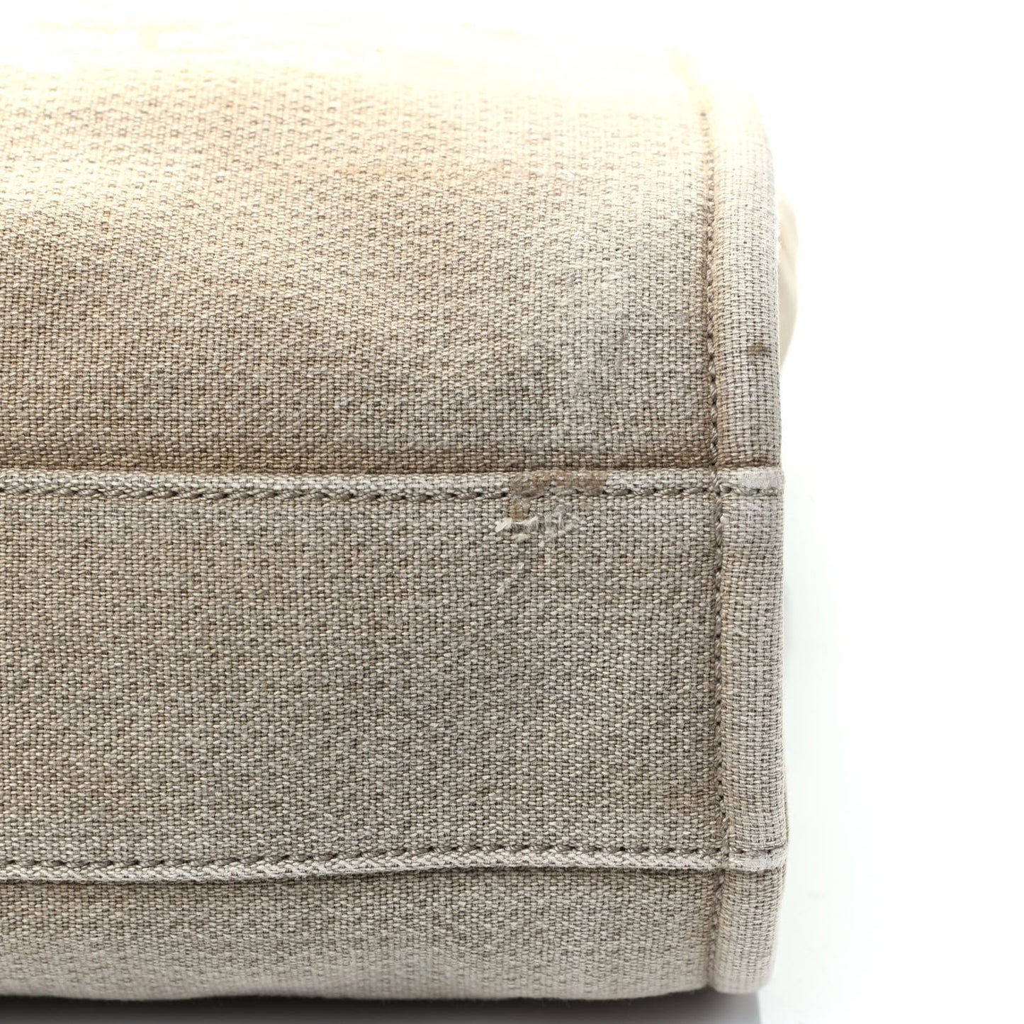 Canvas Mini Deauville Tote Beige Black