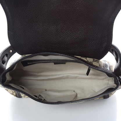 Gucci Monogram Medium Techno Horsebit Shoulder Flap Bag Dark Brown 7 of 9