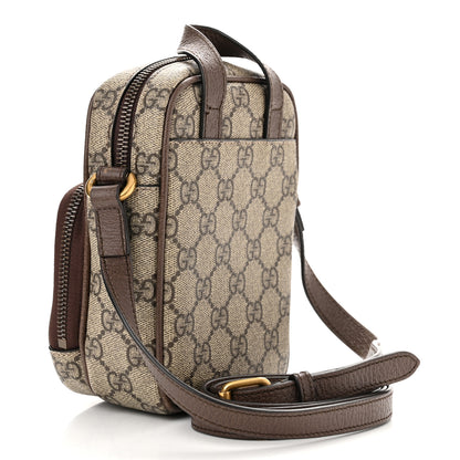 Gucci GG Supreme Monogram Web Mini Ophidia Double Zip Messenger Bag Beige New Acero 3 of 12