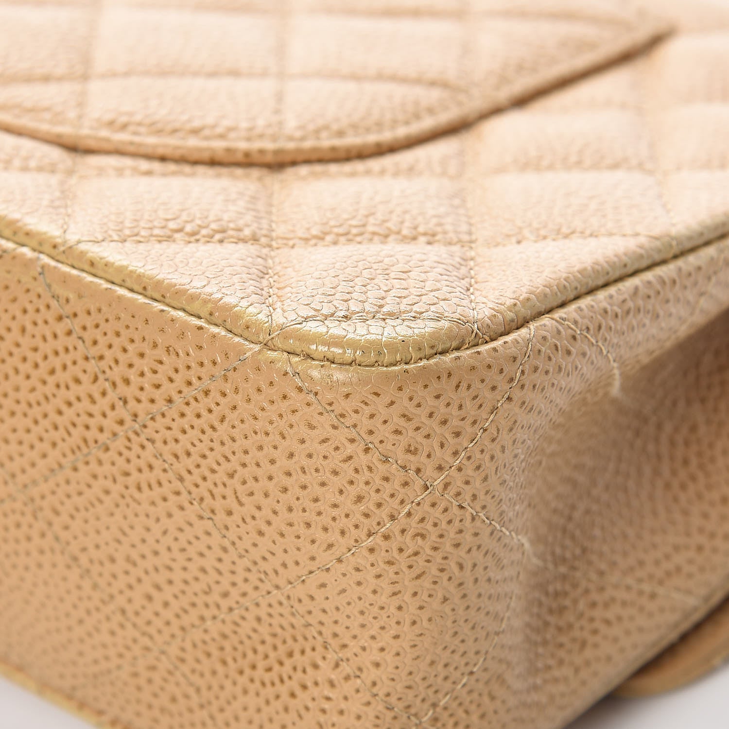 Chanel Caviar Quilted Medium Double Flap Beige 11 of 12