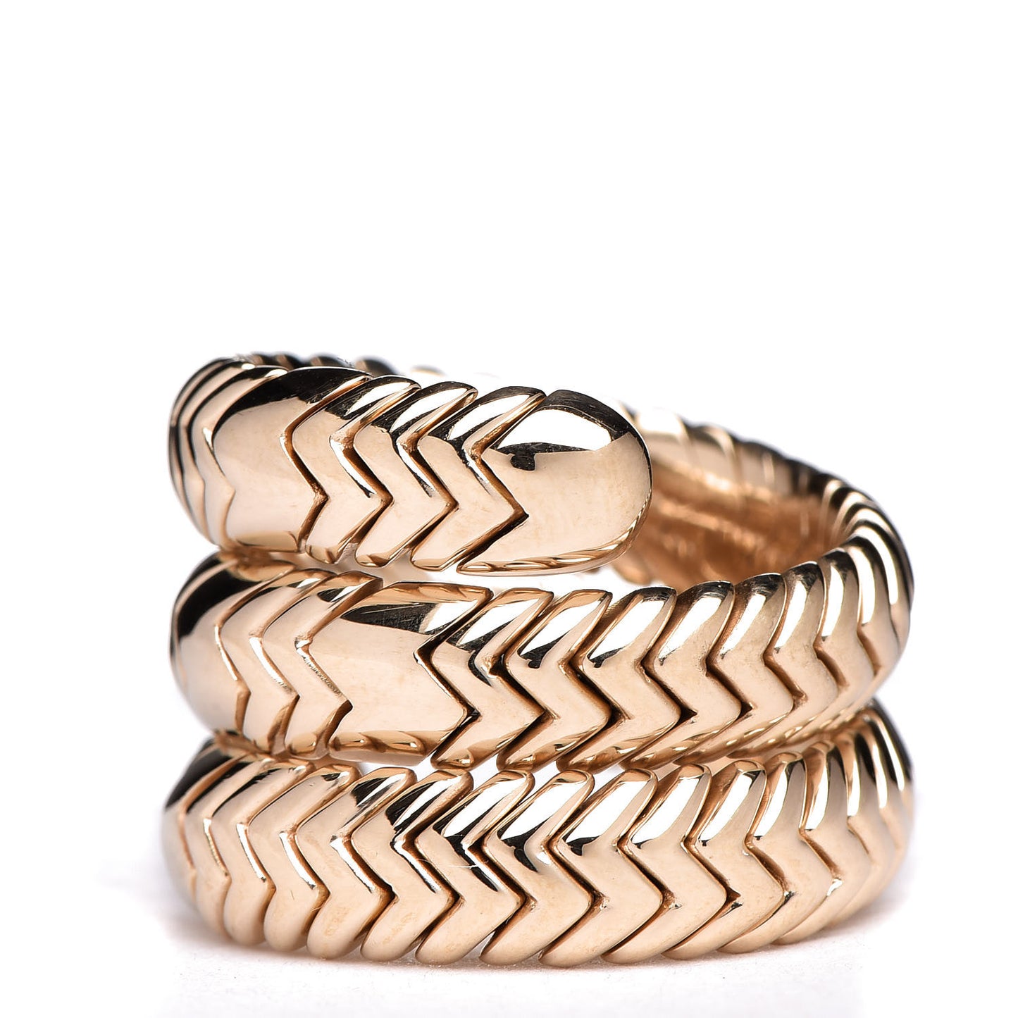 BVLGARI 18K Yellow Gold Tubogas Ring 53 6.5
