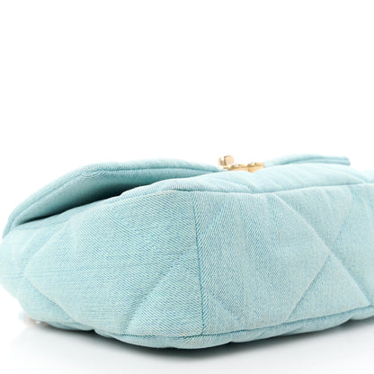 Chanel Denim Quilted Medium Chanel 19 Flap Light Blue 10 of 12