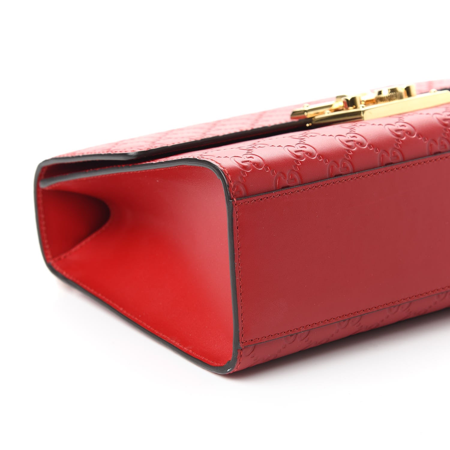 Gucci Guccissima Medium Padlock Shoulder Bag Hibiscus Red 6 of 10