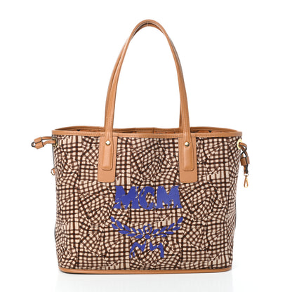 MCM Visetos Medium Liz Reversible Shopper Tote Cognac 3 of 13