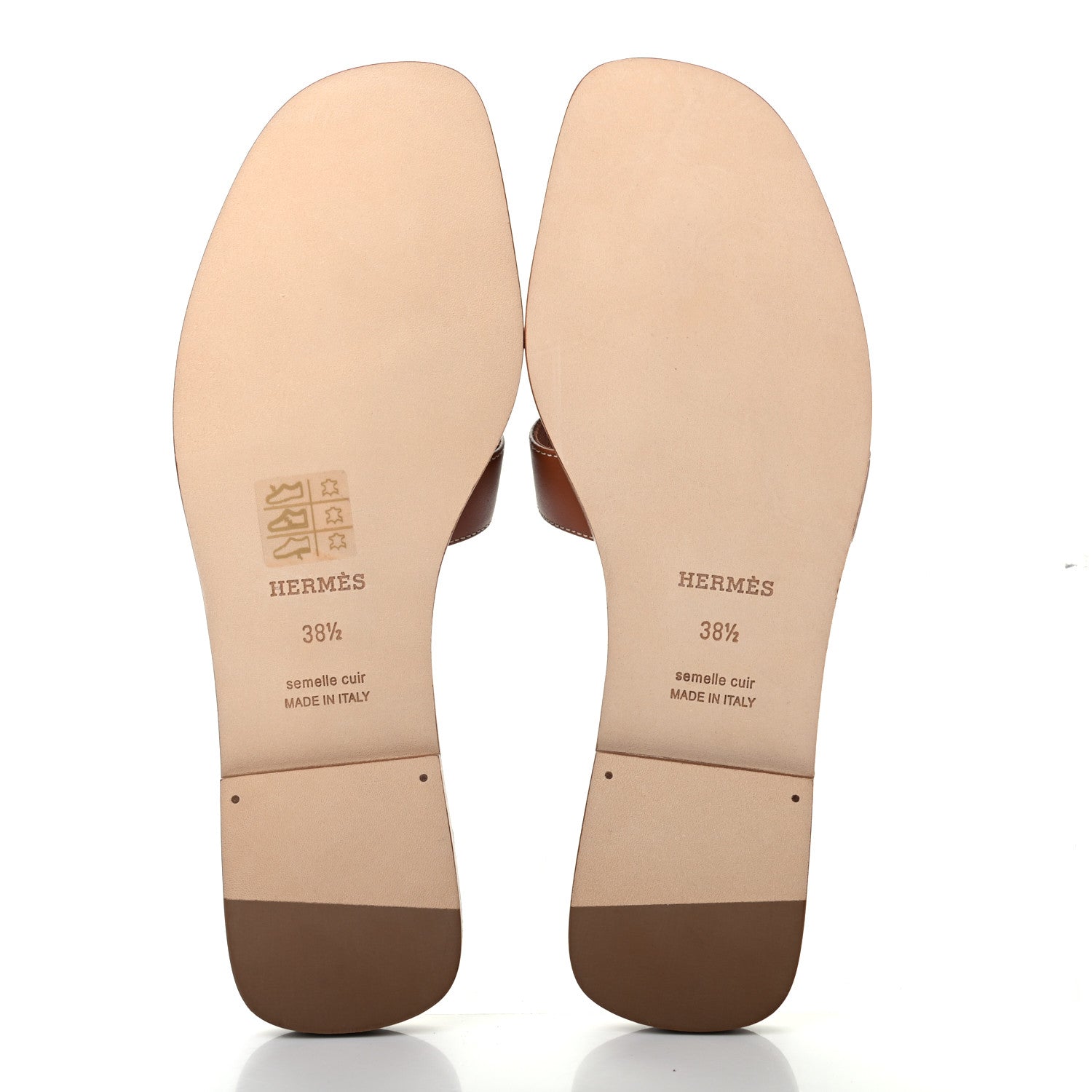 Hermes Box Calfskin Oran Sandals 38.5 Gold 5 of 8