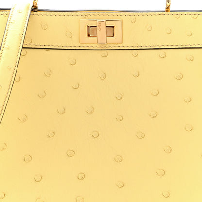 Fendi Ostrich Shiny Nappa Petite Peekaboo I SEE U Satchel Grano 7 of 9
