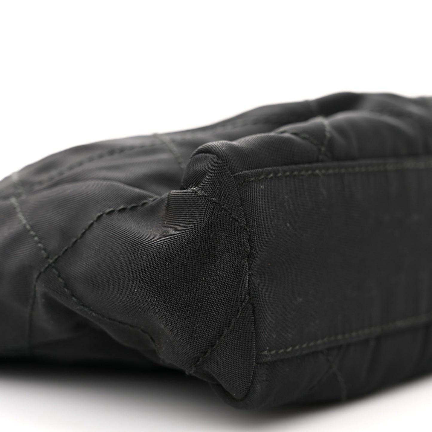 Nylon Tessuto Quilted Shoulder Bag Black