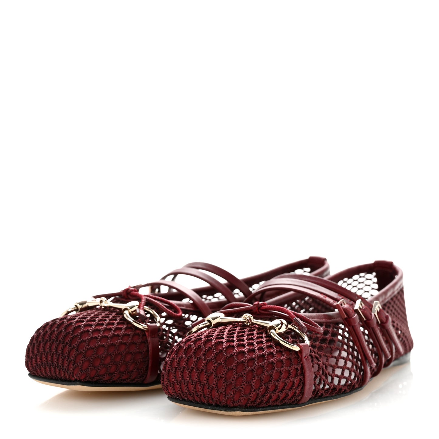Video Net Nappa Horsebit Ballerina Flats 37.5 Rosso Ancora
