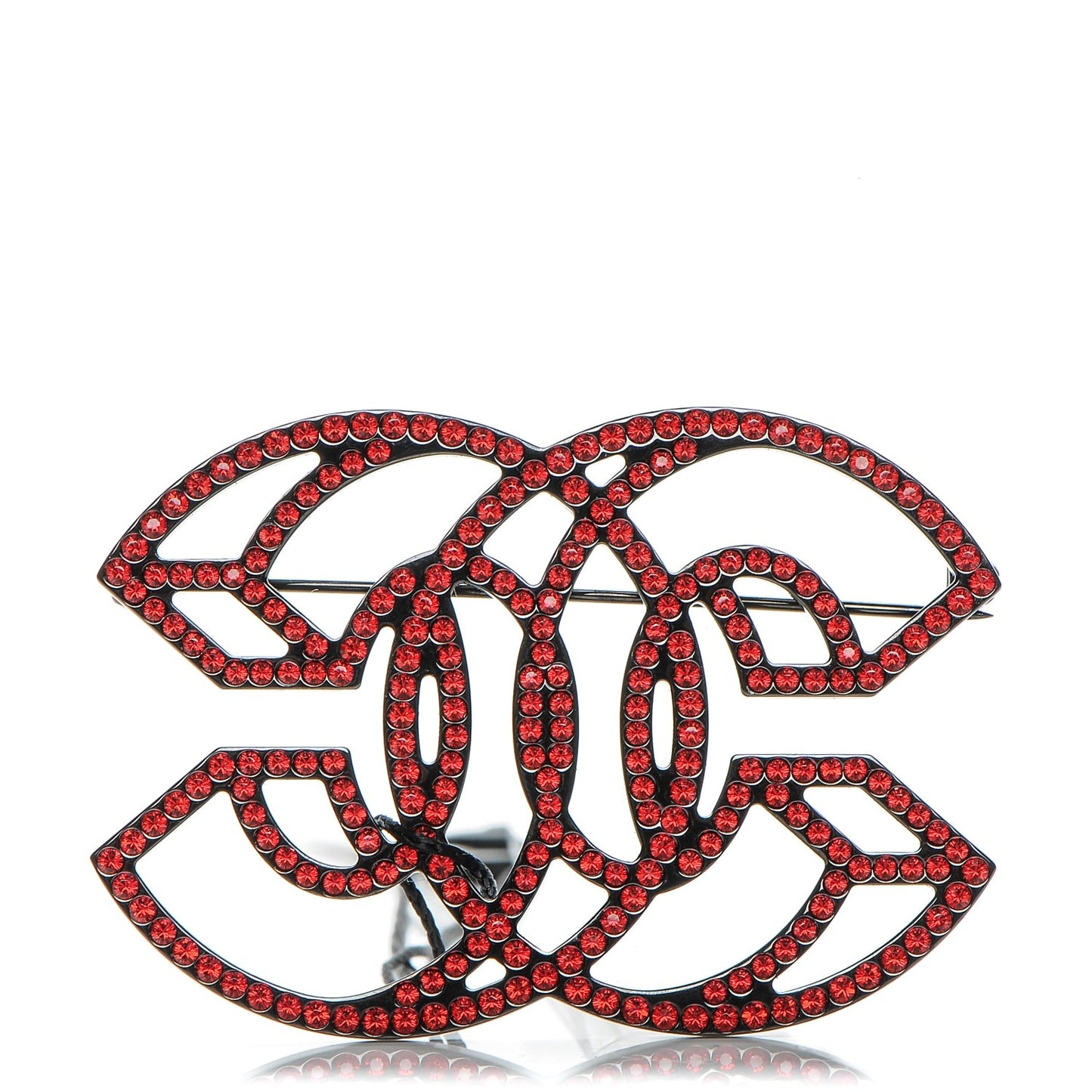 Crystal CC Brooch Red