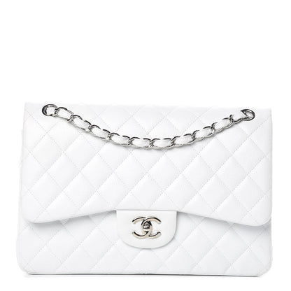 Chanel Caviar Quilted Jumbo Double Flap White 1 of 17