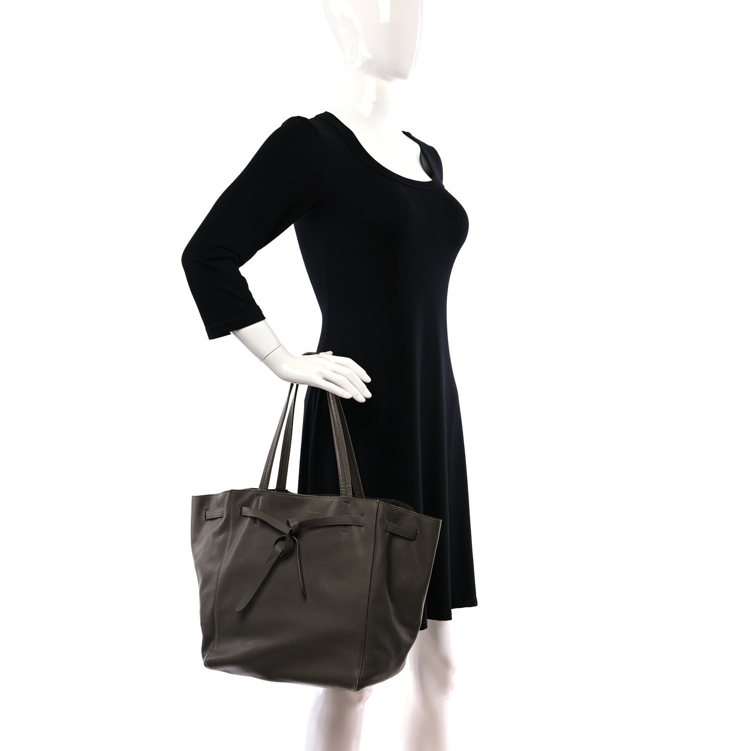 Celine Soft Grained Calfskin Small Belt Cabas Phantom Taupe 2 of 16