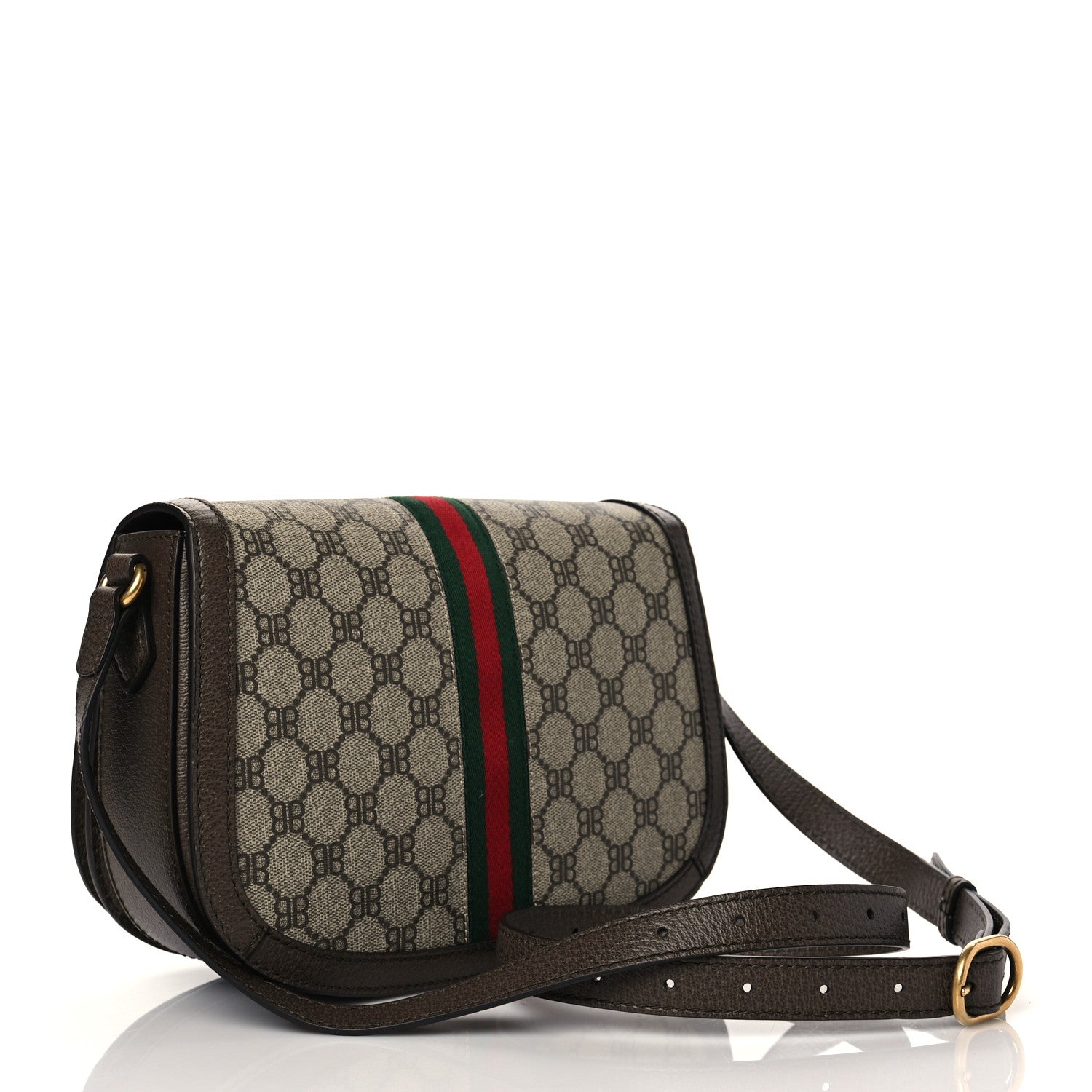 Gucci X BALENCIAGA BB Supreme Monogram Web Small Ophidia Shoulder Bag Beige New Acero 2 of 10