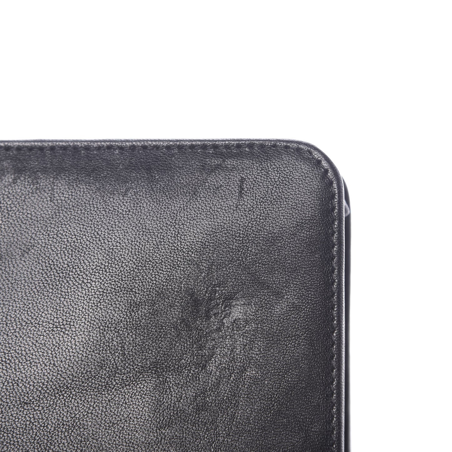Caviar Sheepskin Chevron Quilted Vintage Mademoiselle Wallet On Chain WOC Black