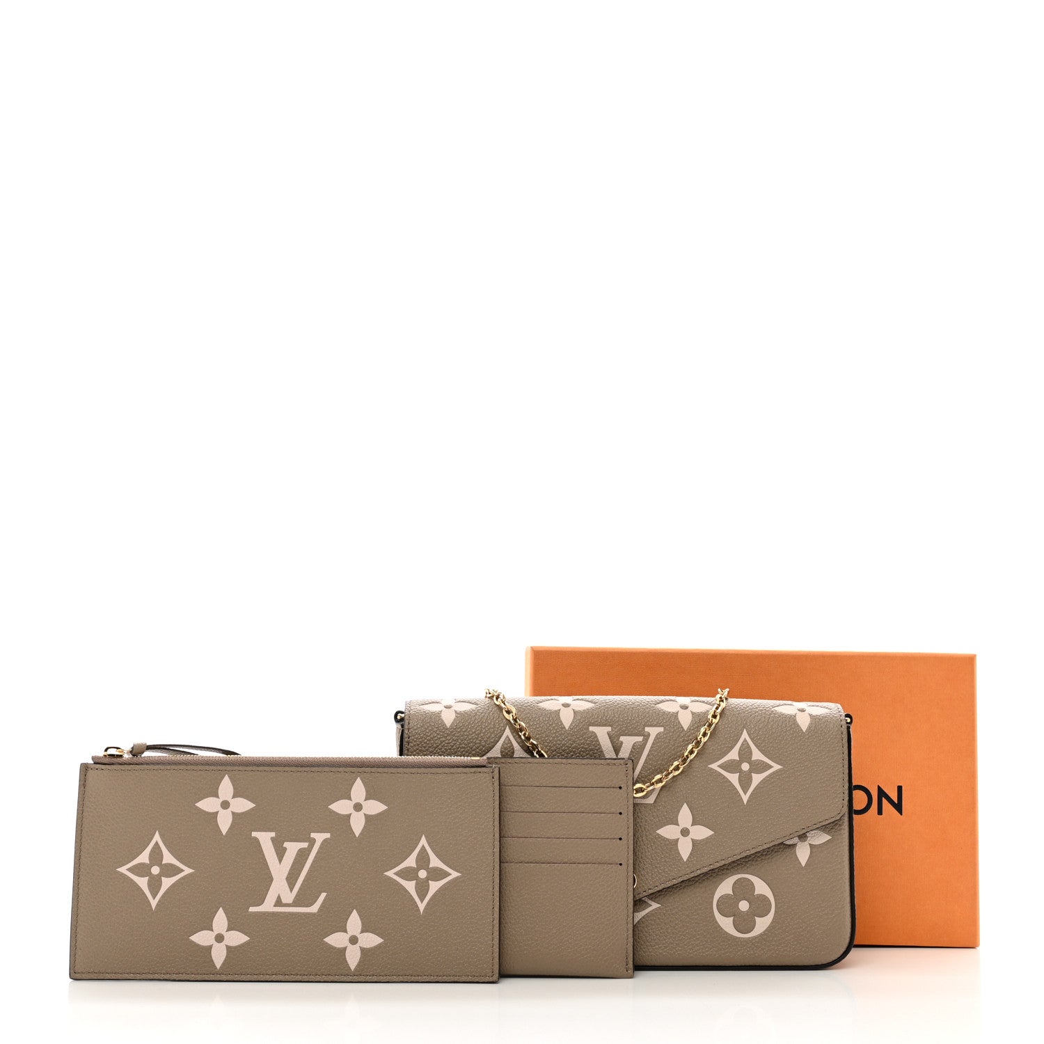 Louis Vuitton Empreinte Monogram Giant Felicie Pochette Tourterelle Creme 9 of 9