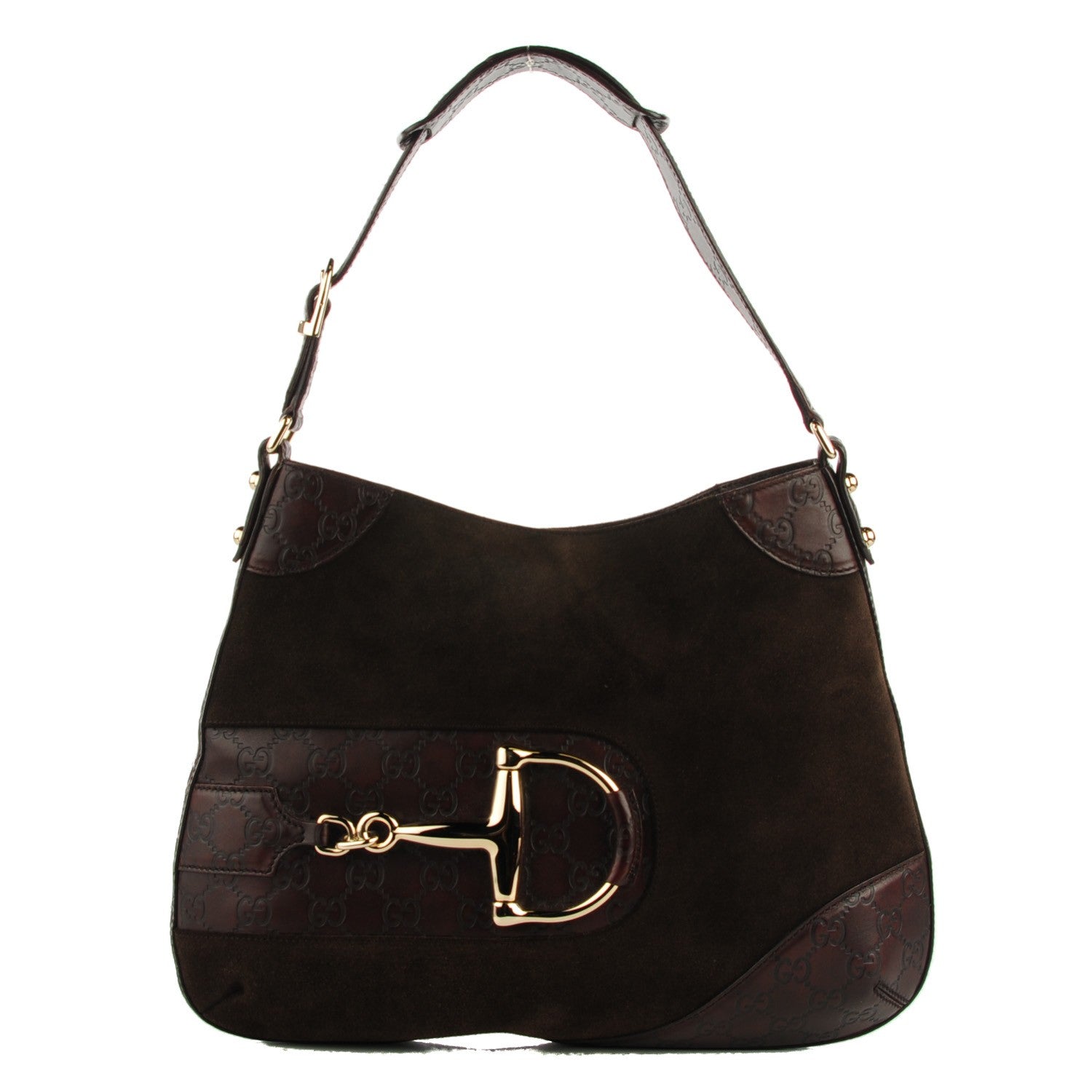 Gucci Guccissima Suede Hasler Hobo Dark Brown 1 of 7
