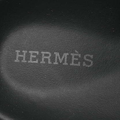 Hermes Suede Goatskin Tufted Leopard Womens Chypre Sandals 38 Brun Fume Black 8 of 10