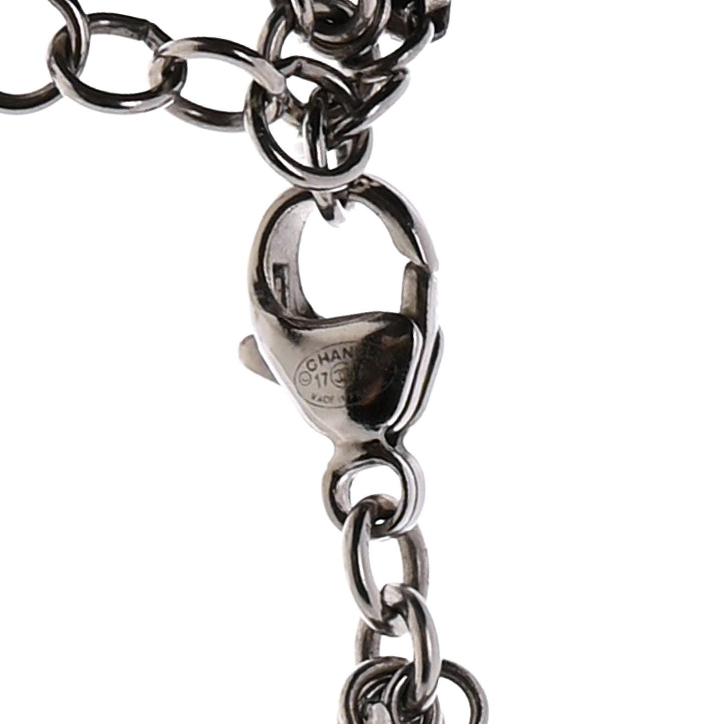 Crystal CC Twisted Multi Strand Chain Necklace Silver
