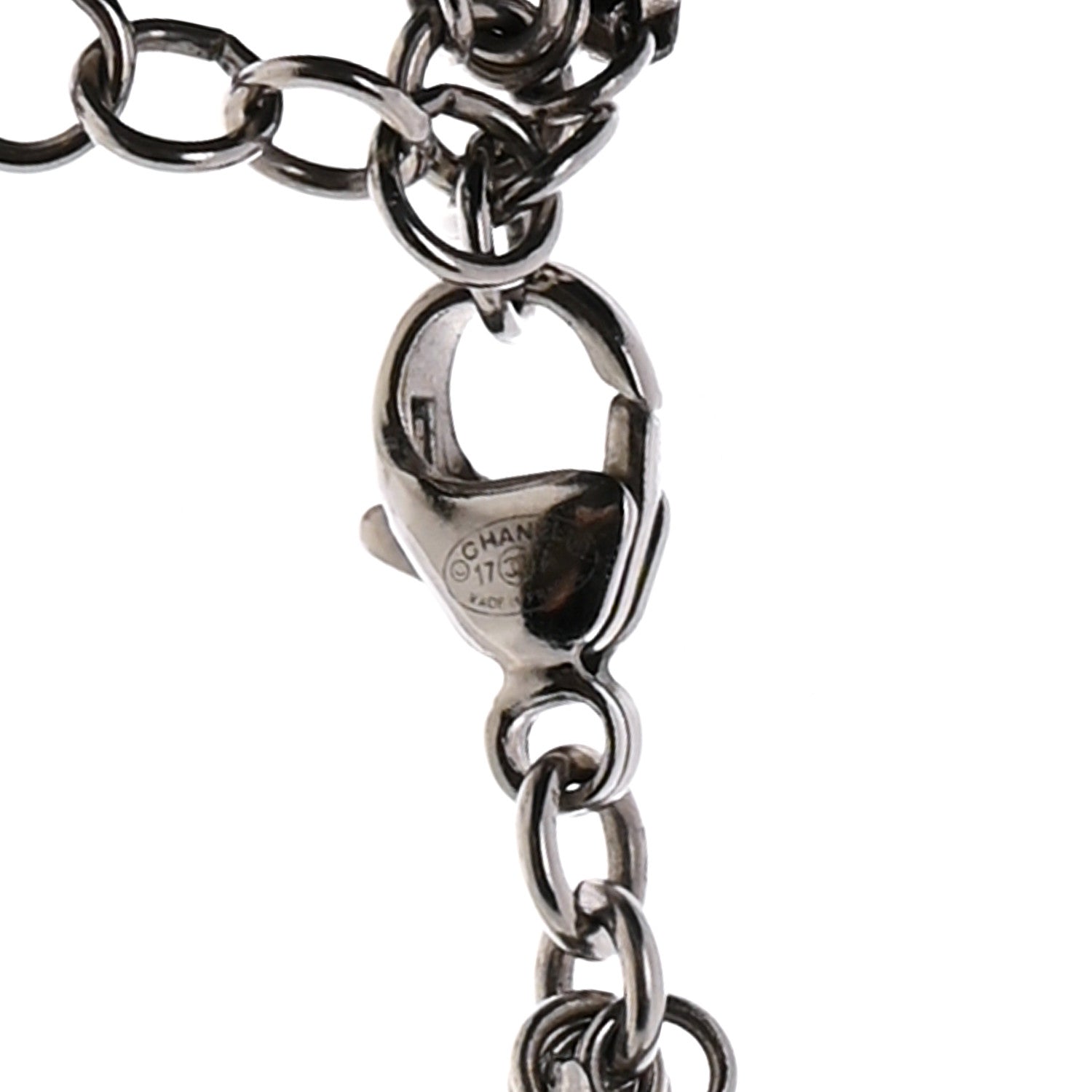 Chanel Crystal CC Twisted Multi Strand Chain Necklace Silver 6 of 7