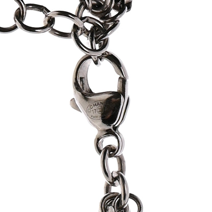 Chanel Crystal CC Twisted Multi Strand Chain Necklace Silver 6 of 7