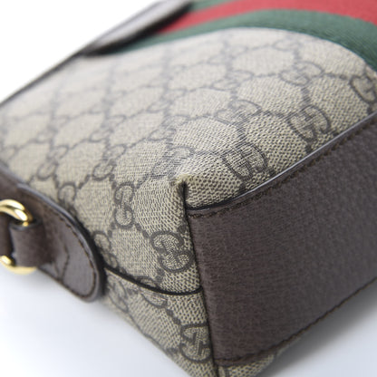 Gucci GG Supreme Monogram Textured Dollar Calfskin Web Small Ophidia Dome Shoulder Bag Beige Ebony New Acero 12 of 14