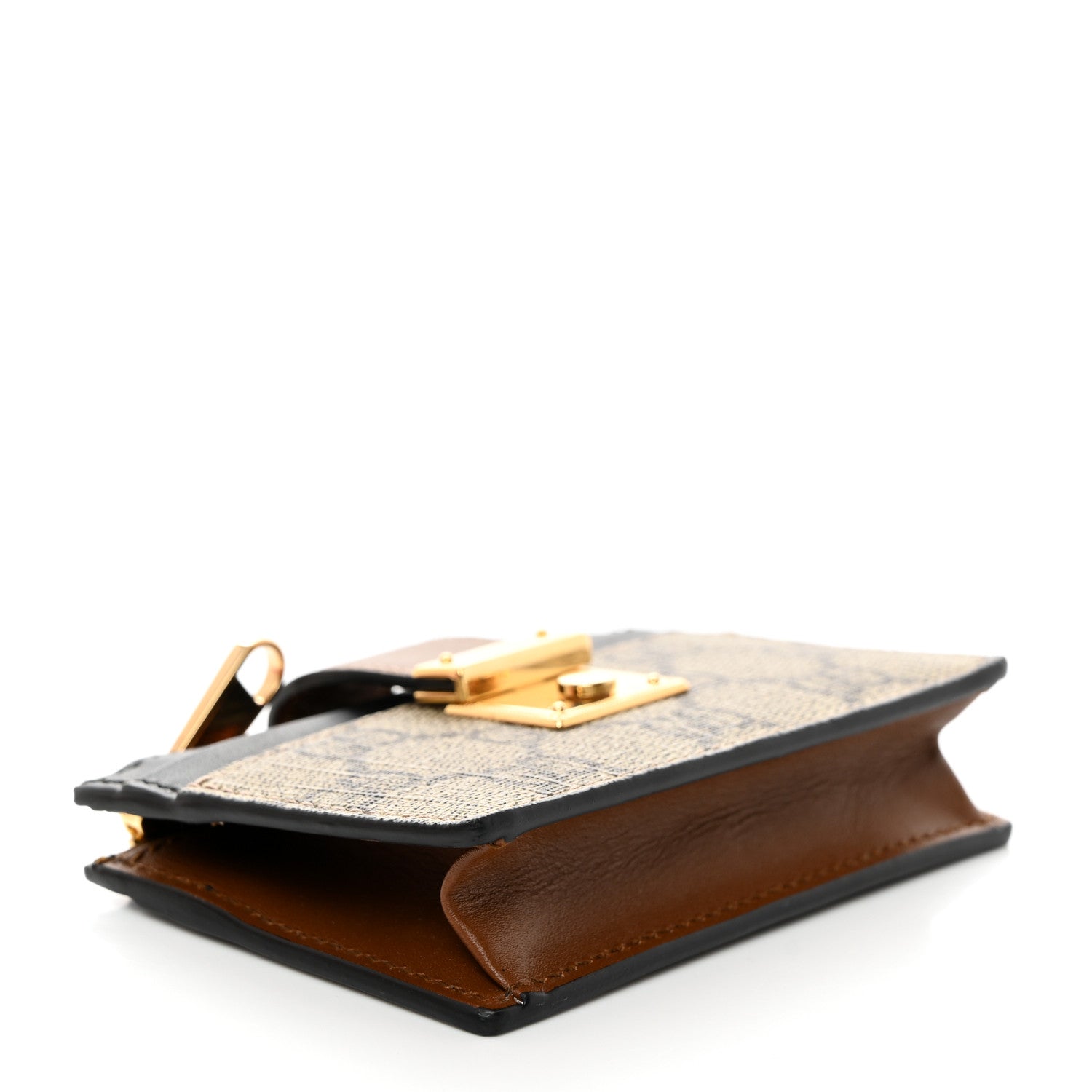 Gucci GG Supreme Monogram Padlock Card Case Beige Ebony 4 of 7