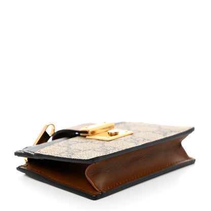 Gucci GG Supreme Monogram Padlock Card Case Beige Ebony 4 of 7