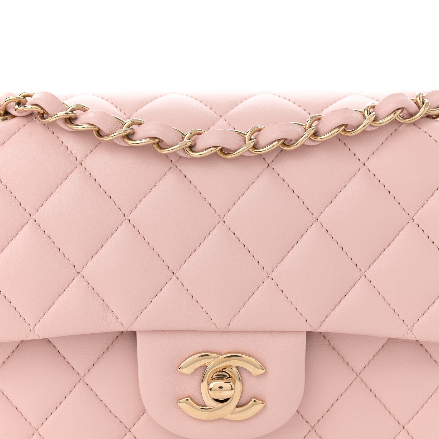 Chanel Lambskin Quilted Small Double Flap Light Pink 8 of 13