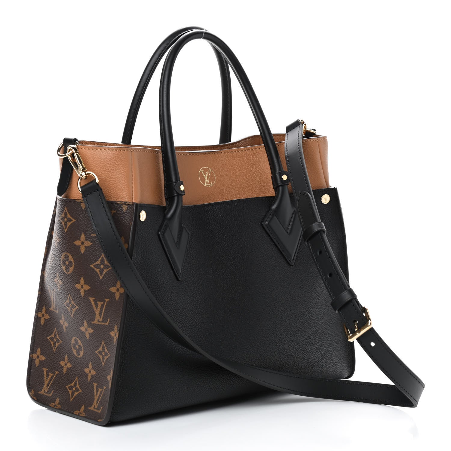 Louis Vuitton Calfskin Monogram On My Side Black 3 of 9