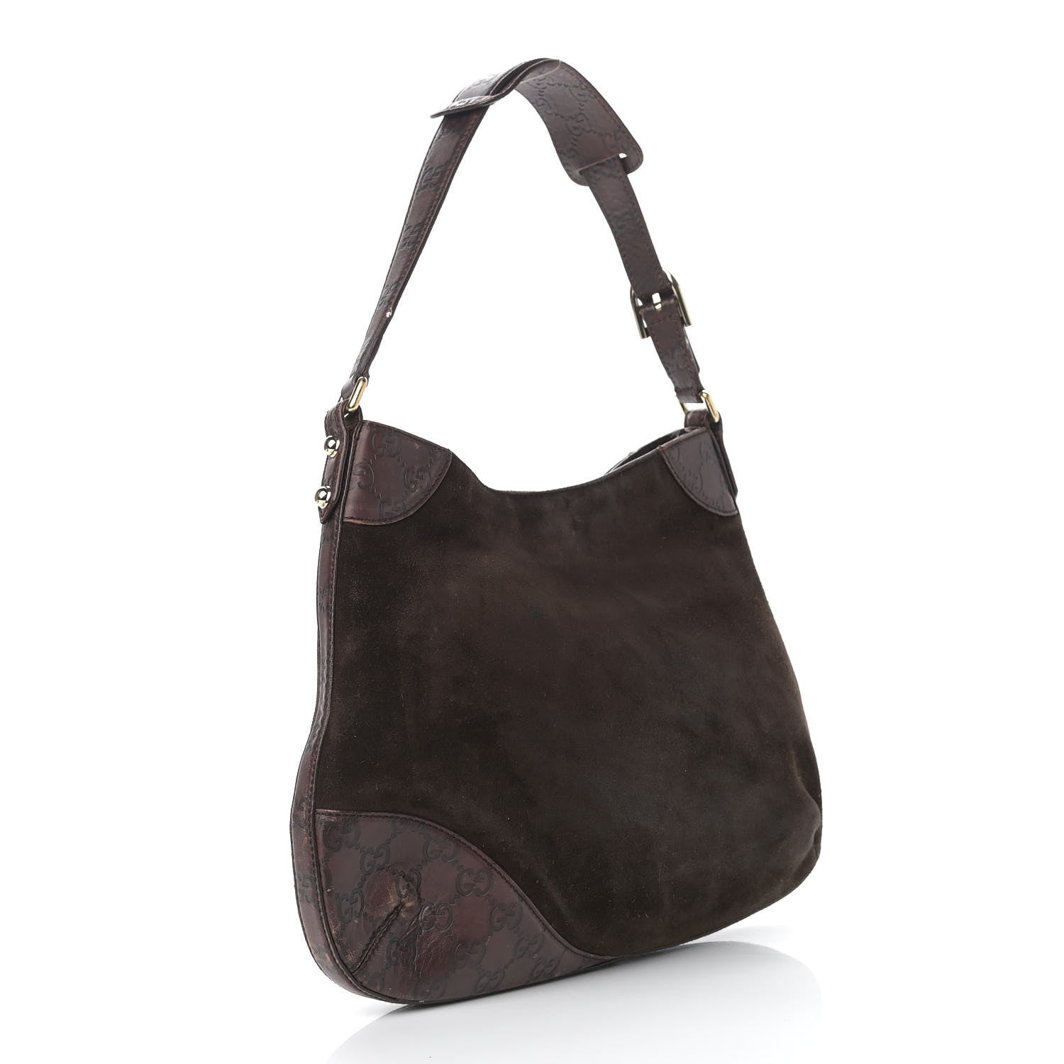 Gucci Guccissima Suede Hasler Hobo Dark Brown 3 of 19