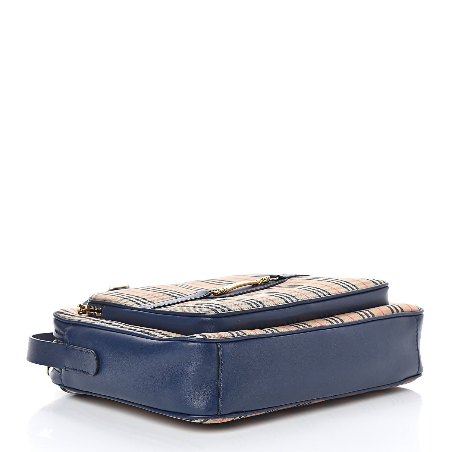 Burberry Smooth Calfskin 1983 Knight Check Link Large Camera Bag Ink Blue 4 of 8