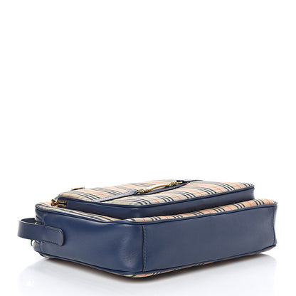 Burberry Smooth Calfskin 1983 Knight Check Link Large Camera Bag Ink Blue 4 of 8