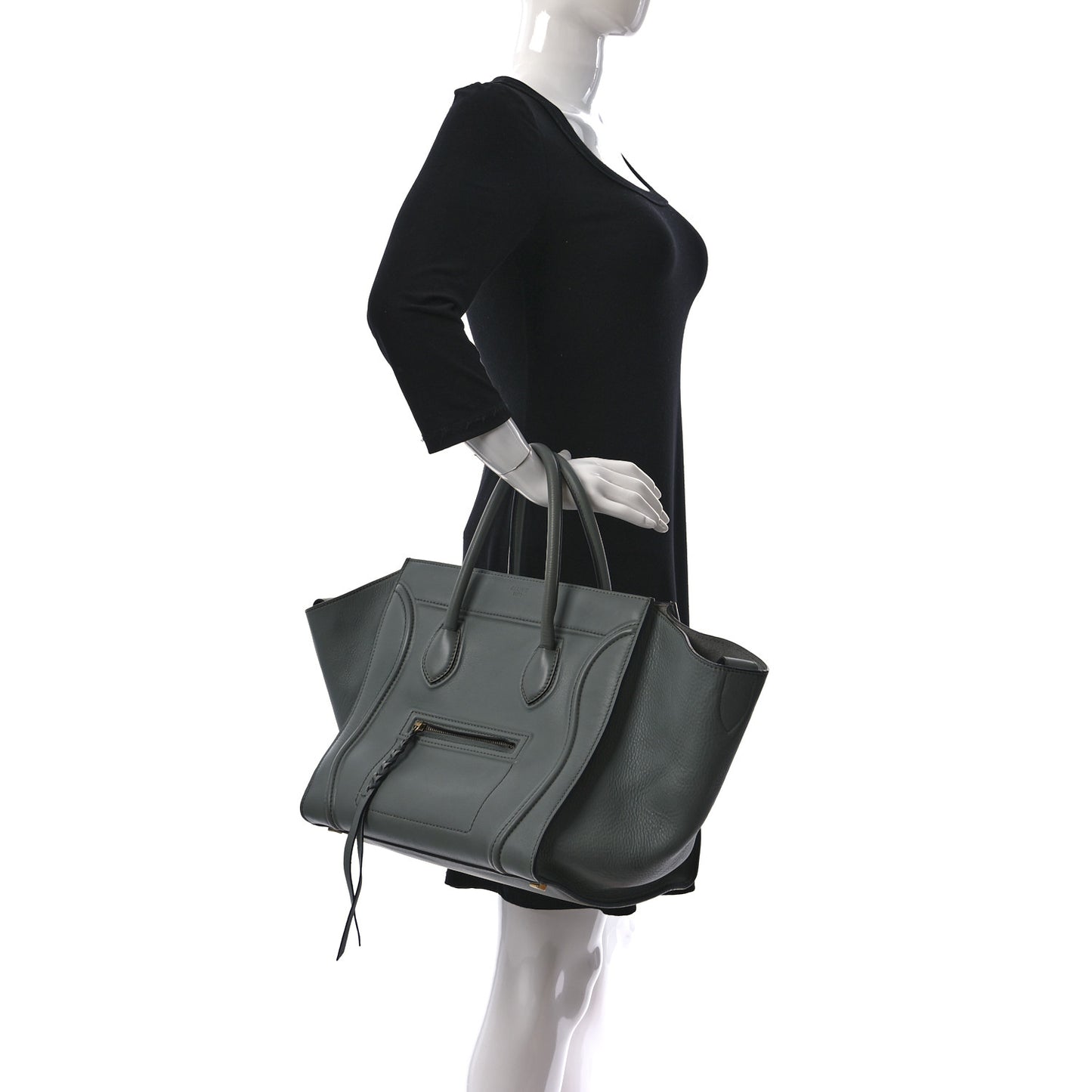 Supple Calfskin Medium Phantom Luggage Glacier