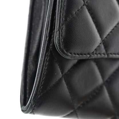 Chanel Lambskin Quilted Large Gusset Flap Wallet Black 12 of 13