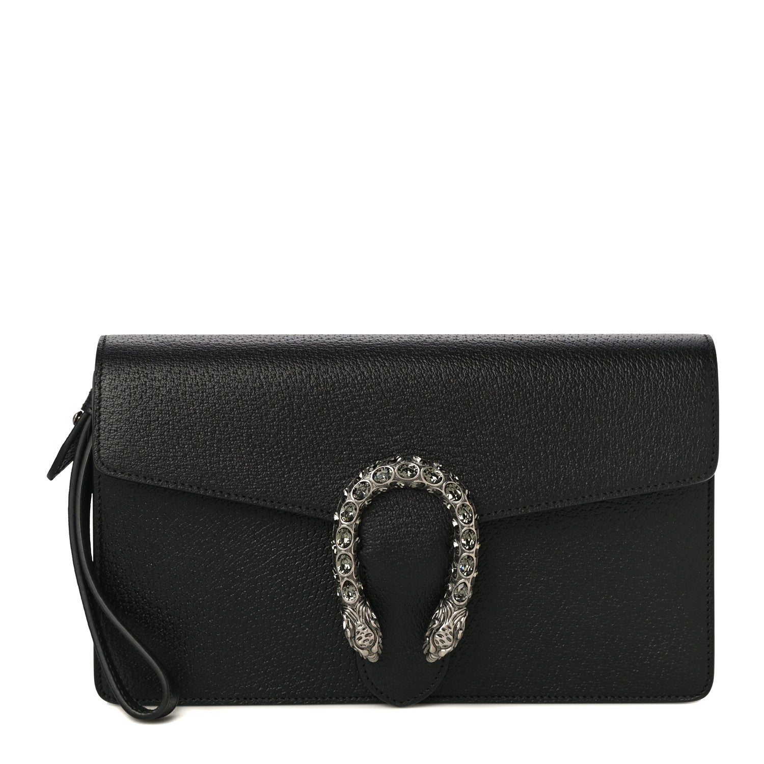 Gucci Dollar Calfskin Crystal Dionysus Clutch Wristlet Black Black Diamond 1 of 11