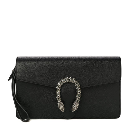 Gucci Dollar Calfskin Crystal Dionysus Clutch Wristlet Black Black Diamond 1 of 11