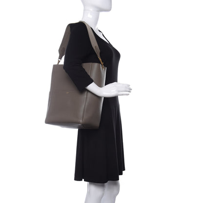 Celine Soft Grained Calfskin Sangle Bucket Bag Taupe 2 of 8