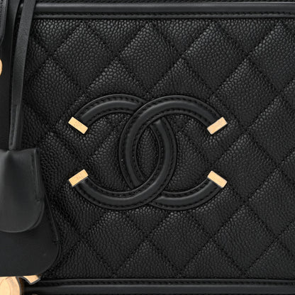Chanel Caviar Quilted Medium CC Filigree Vanity Case Black 8 of 11
