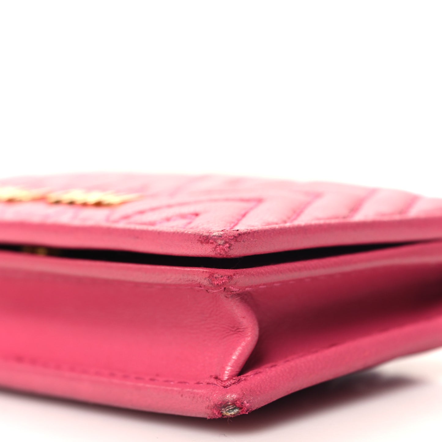 Nappa Impunture Flap Card Holder Key Ring Magenta
