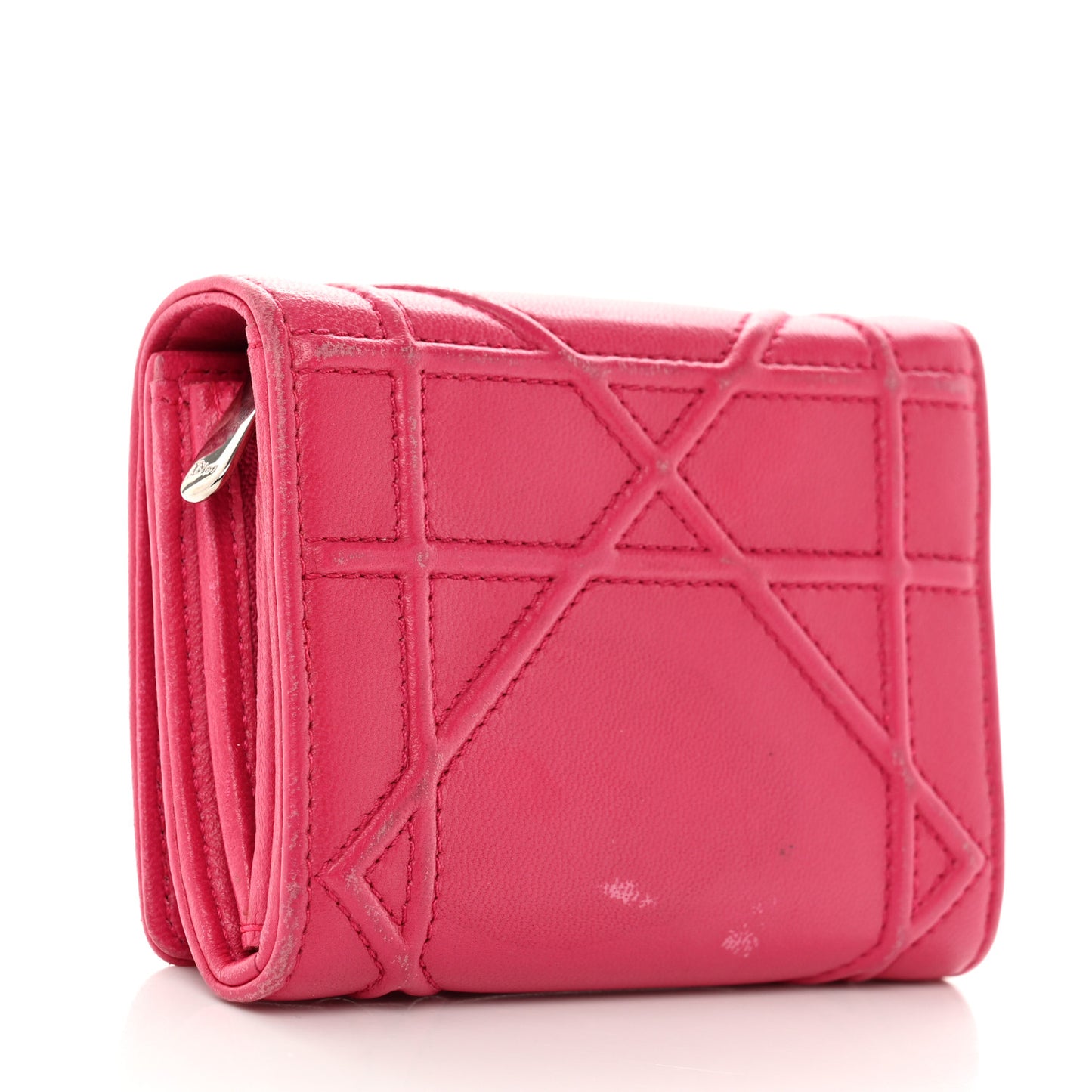Calfskin Cannage Diorama Nomadene Wallet Fuchsia