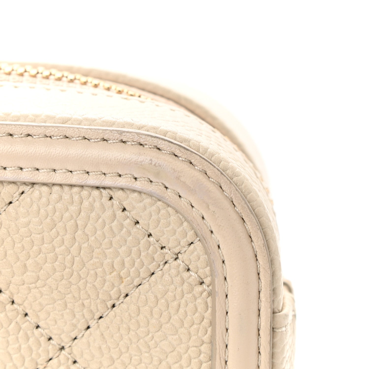 Chanel Caviar Quilted Medium CC Filigree Vanity Case Light Beige 13 of 14