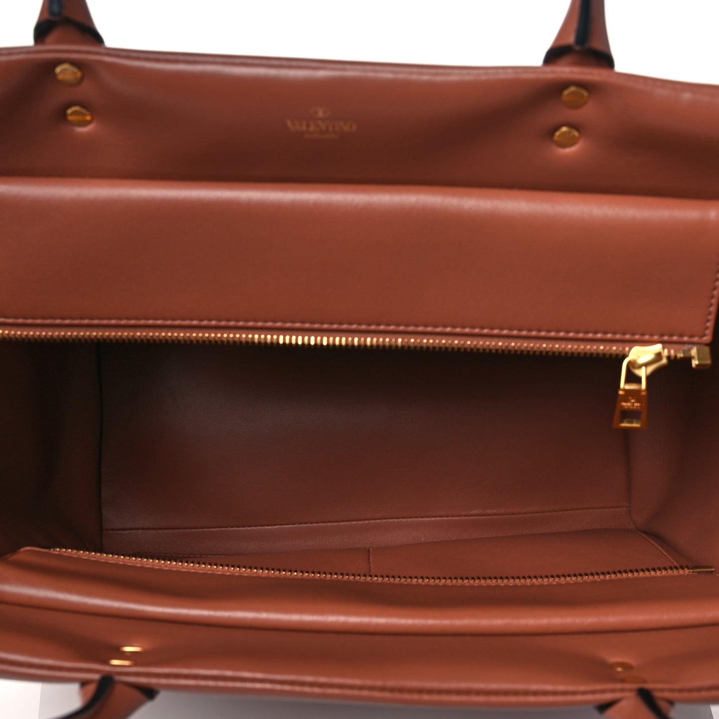 Nappa Large One Stud Handbag Gingerbread
