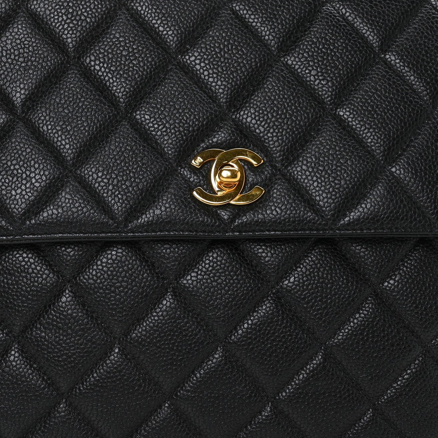 Caviar Quilted Jumbo Kelly Flap Black