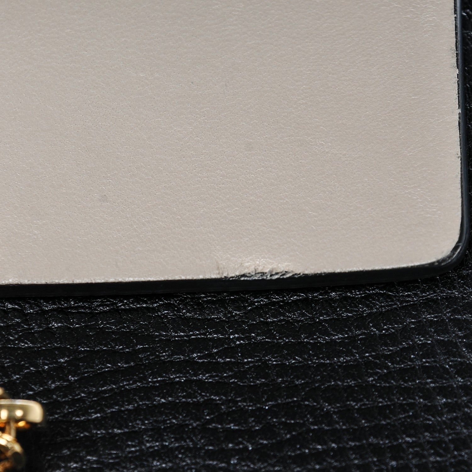 Chloe Grained Calfskin Lambskin Mini Bi-Color Drew Shoulder Bag Black Powder Beige 7 of 11